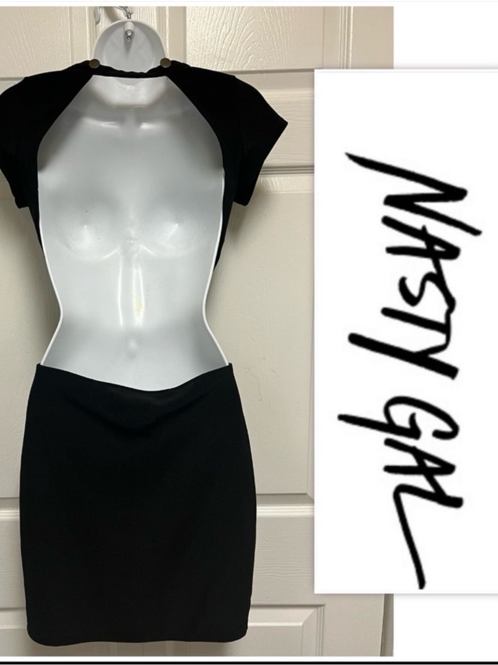 Nasty Gal Backless Black Mini Dress